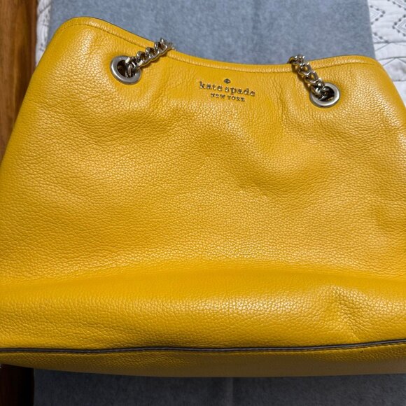 KATE SPADE YELLOW/GOLD Jordyn handbag, Pebbled leather - Picture 8 of 10